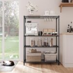 IZEUK 1400 LBS Garage Black Shelving Wide Storage Shelves 4 Tier Adjustable Heavy Duty Metal Wire Rack Standing Shelf Unit for Kitchen Office College Dorm Garage Warehouse 15.8" x 45.8"x 59.4" - Image 6