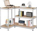 Topeakmart 5-Tier Utility Shelves, Metal Storage Shelves Garage Shelving Unit Adjustable Garage Storage Shelves Storage Racks Heavy Duty Shed Shelving- Silver, 35.5 x 17.5 x 72 Inch - Image 9