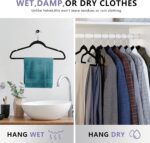 Sky-Touch 20Pcs Non Slip Felt Hangers Space Saving Clothes Hanger Velvet Hanger Heavy Duty Adult Hanger For Coat, Suit - Black - Image 9