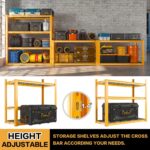 REIBII 40" W Garage Shelving 2240 LBS Storage Shelves Heavy Duty Metal Shelving 4 Tier Metal Shelves for Storage Adjustable Garage Shelf for Kitchen Pantry Warehouse Basement 40"W × 19.5"D × 59.5"H - Image 7