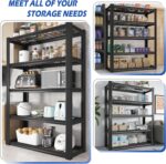 REIBII 72''H Garage Shelving Heavy Duty Garage Storage Shelves 2000LBS Heavy Duty Shelving Adjustable 5 Tier Metal Shelves for Storage Rack,Garage Shelves Utility Shelf 2PC,72" H*35.5" W*16" D - Image 8
