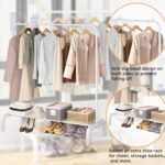 BYUAIRY Clothes Rack Metal Clothing Rack with Bottom Shelf Garment Rack for Hanging Clothes Shirts Jeans and Coats White - Image 5