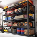 REIBII 55.2" W Garage Shelving Heavy Duty Garage Storage Shelves 3000LBS Adjustable 5 Tier Metal Shelving Unit for Storage Rack Storage Shelves Industrial Storage Rack Shelf,55.2" W x 26" D x 78" H