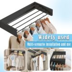 Sleclean Wall Mounted Drying Rack, Drying Rack Clothing, Collapsible Drying Racks for Laundry(Black, 80cm) - Image 3