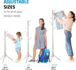 ZOBER Coat Rack Freestanding - Wooden 6 Hanger Clothing with Modern Hooks for Bag, Hat, Jacket, Purse, Umbrella Standing Hat Entryway White ZO-004 - Image 4