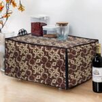 Glassiano Geometric Gold Printed Microwave Oven Cover for Samsung 28 Litre Convection Microwave Oven MC28H5025VB/TL, Black - Image 2