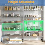 BestOffice | 6-Tier Wire Shelf with Wheels | 48"x18"x82" | Chrome | Adjustable Racks | Heavy-Duty Storage Shelves, Holds Upto 510 lbs | Rust-Resistant, No-Tool Assembly | for Home, Garage Shelving - Image 6