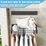 Sleclean Wall Mounted Drying Rack, Drying Rack Clothing, Collapsible Drying Racks for Laundry(Black, 80cm) - Image 5