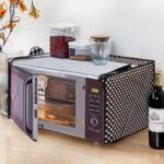 Glassiano Polka White and Black Printed Microwave Oven Cover for Samsung 32 Litre Convection Microwave Oven CE117PC-B2/XTL Black