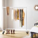 Hoctieon Z Clothes Rack with Cover, Metal Heavy Duty Clothing Rack, Rolling Garment Rack with Wheels, with Dustproof Cover Waterproof Protector, 2 Durable Zippers, for Hanging Clothes, White - Image 9