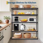PeakPursuit Storage Shelving Unit, 5-Tier Adjustable Metal Storage Shelves, 60" L x 24" W x 72" H Heavy Duty Garage Storage Shelves for Kitchen Pantry Basement Bathroom Laundry - Image 4