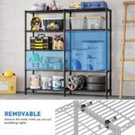 61''W Storage Shelves 5 Tier Wire Shelving Unit Storage Rack Adjustable Metal Shelves for Kitchen, Pantry, Warehouse, Basement, Dorm (61''W) - Image 6