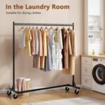 Hoctieon Z Rack, Rolling Clothes Racks with Z-Base, Heavy Duty Garment Rack, Clothing Racks for Hanging Clothes, Sturdy Metal Hanging Holder, Clothes Organizer Rack, Black - Image 2
