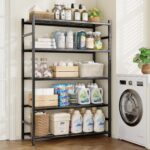 Storage Shelves, 5-Tier Metal Shelving Unit with Adjustable Feet, Heavy-Duty Shelf Organizer for Garage, Kitchen, Pantry and Closet Organization, 36.4" x 11.8" x 68.3", Black - Image 7