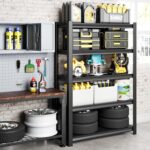 78" H Garage Shelving Heavy Duty， 5-Tier Metal Shelving Unit, 48”W x 18”D x 78”H, 2800 lbs Load Capacity Utility Rack Shelves＆ Garage Shelves (Black) - Image 2