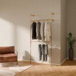 pamo Industrial pipe clothing rack metal gold - Wall mounted clothes racks for hanging clothes - Modern walk in closet - KIM I DOUBLE gold