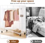 Hoctieon Z Rack, Rolling Clothes Racks with Z-Base, Heavy Duty Garment Rack, Clothing Racks for Hanging Clothes, Sturdy Metal Hanging Holder, Clothes Organizer Rack, White - Image 8
