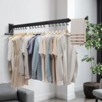 ZdwCyl Wall Mounted Clothes Hanger,Clothes Drying Rack,Laundry Drying Rack,Drying Rack Clothing,Laundry Hanger Rack,Retractable Dryer Racks,Collapsible, Aluminum,can be Fold Upward & Left & Right - Image 4