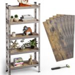 BUILDSKILL 5-Tier Multipurpose Storage Rack | Bolt-Free Assembly | Galvanized Metal | Thick MDF Board | 175kg Capacity Per Shelf | 170x70x30cm Adjustable Shelf Rack for Home, Garage & Shop | Silver