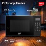 Impex 25L Digital Grill Microwave Oven with850W Power, 9 Preset Menus, 1000W Grill Output, Child SafetyLock,10 Power Levels, Defrost Settings, 285mm Glass Turntable, Timer, Push Button Door_MO 8125DGB - Image 3