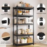 Yaheetech Storage Shelves 5 Tier Garage Shelving Heavy Duty Garage Shelves Adjustable Metal Shelving Unit Utility Rack Industrial Shelving for Warehouse Pantry Closet, 27.5"W x 12"D x 60"H, Black - Image 6