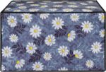 Glassiano White Flower Printed Microwave Oven Cover for Samsung 21 Litre Convection Microwave Oven CE73JD-B/XTL, Black - Image 6
