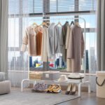 BYUAIRY Clothes Rack Metal Clothing Rack with Bottom Shelf Garment Rack for Hanging Clothes Shirts Jeans and Coats White - Image 4