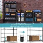 MZG 5-Tier Adjustable Heavy-Duty Metal Wire Storage Shelving Unit with Wheels (Black, 45 × 120 × 180 cm) for Garage, Warehouse, Supermarket, Balcony and Garden - Image 4