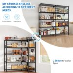 61''W Storage Shelves 5 Tier Wire Shelving Unit Storage Rack Adjustable Metal Shelves for Kitchen, Pantry, Warehouse, Basement, Dorm (61''W) - Image 5