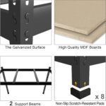 PrimeZone 47" W x 23.6" D x 71" H Large Heavy Duty Storage Shelves - 5 Tier Adjustable Garage Storage Shelving, Metal Storage Utility Rack Shelf Unit for Warehouse Pantry Closet Kitchen, Black - Image 4