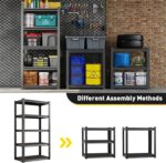 Heavy Duty Shelving Units Metal Storage Rack Garage Shelves for Tools and Kitchen Items Adjustable Shelf for Garage Warehouse Pantry Closet Kitchen (5 Tier 76 CM) - Image 6