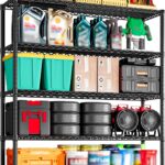 55.5" W Storage Shelves Metal Shelving 5 Tier Wire Shelving Unit Garage Shelving Heavy Duty Metal Shelves for Storage Rack Commercial Adjustable Pantry Shelf,Black 140.9 * 45.7 * 180.3cm