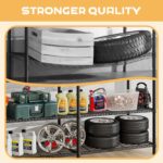Heavy Duty Metal Storage Shelving Unit,Adjustable 5-Tier Storage Rack(Load 1100LB),Steel Organizer Wire Rack,Large Metal Shelf for Pantry Garage,Black 175D x 40W x 184Hcm - Image 4