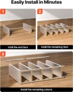 VEVOR Stainless Steel Shelving 48x18.5 Inch 5 Tier Adjustable Shelf Storage Unit Stainless Steel Heavy Duty Shelving for Kitchen Commercial Office Garage Storage 330lb Per Shelf - Image 9