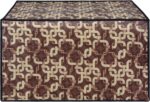 Glassiano Geometric Gold Printed Microwave Oven Cover for Samsung 28 Litre Convection Microwave Oven MC28H5025VB/TL, Black - Image 5