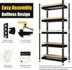 Storage Shelves - PrimeZone 2 Pack 5 Tier Adjustable Garage Storage Shelving, Heavy Duty Metal Storage Utility Rack Shelf Unit for Warehouse Pantry Closet Kitchen, Black - Image 4