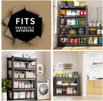 72" H Garage Shelving Heavy Duty Storage Shelves Adjustable Garage Shelves 5 Tier Metal Shelving Unit Utility Rack Shelf for Storage Kitchen Warehouse Pantry, Black (72 "H x 35.5 "W x 15.8" D) - Image 8