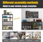 PrimeZone 47" W x 23.6" D x 71" H Large Heavy Duty Storage Shelves - 5 Tier Adjustable Garage Storage Shelving, Metal Storage Utility Rack Shelf Unit for Warehouse Pantry Closet Kitchen, Black - Image 7