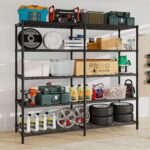 Heavy Duty Metal Storage Shelving Unit, Adjustable 5-Tier Shelving Rack(Wire Shelving Load 880LB), Steel Organizer Wire Rack (Black, 147 x 35 x 150 cm) - Image 9