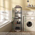 GIOTORENT 5 Tier Standing Shelving Metal Units, Adjustable Height Wire Shelf Display Rack for Laundry Bathroom Kitchen 11.8" W x 11.8" D x 50" H, Black (Black, 11.8 W x 11.8 D x 50 H) - Image 5