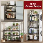 Storage Shelves, 5-Tier Metal Shelving Unit with Adjustable Feet, Compact Shelf Organizer for Garage, Kitchen, Pantry and Closet Organization,11.8" x 17.7" x 56.3", Black - Image 5
