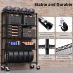 MZG 5-Tier Adjustable Heavy-Duty Metal Wire Storage Shelving Unit with Wheels (Black, 45 × 120 × 180 cm) for Garage, Warehouse, Supermarket, Balcony and Garden - Image 5