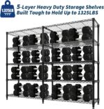 5 Tier Storage Shelving Unit Metal Shelves 70" W Wire Shelving, 70" H L-Shaped Pantry Shelves Kitchen Storage Shelves for Home Commercial Garage Heavy Duty, 70.8" H x 70.4" W x 15.7" D - Image 4