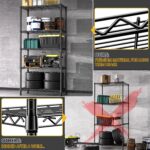 MZG 5-Tier Adjustable Heavy-Duty Metal Storage Shelving Unit, Industrial-Grade Steel Wire Rack for Garage, Warehouse, Supermarket, Balcony and Garden (Black, 40 × 85 × 174 cm), 567 kg Capacity - Image 5
