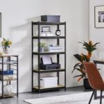 Topeakmart 5-Tier Utility Shelves, Metal Storage Shelves, Adjustable Shelving Units, Boltless Assembly, Garage Shelves Shed Shelving for Warehouse Garage Shed Basement- Black, 27.5 x 12x 60 Inch - Image 6