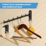 Clothing Racks for Hanging Clothes, Garment Racks Wall Mounted Clothes Bar-Hanger Holder Hooks Heavy Duty Folding Drying Rack Space Saving Clothing Hanging System Closet Storage Organizer - Image 5
