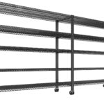 REIBII 85.7" H Storage Shelves 2998LBS Metal Shelving Unit with Wheels & Feet, 5 Tier Garage Shelving Heavy Duty Adjustable Wire Shelf for Pantry Kitchen Garage, 85.7" H X 55.5" W X 24.2" D, 2PCS
