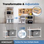 HOMEDANT 5 Tier Laminated White Boltless Metal Shelving Unit Adjustable Garage Storage Utility Rack Heavy Duty Shelves Organization Multipurpose Shelf Warehouse Pantry 28" W x 12.3" D x 59.5" H 1Pack - Image 4