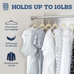 ZOBER Non-Slip Velvet Hangers Pack of 50 Ultra Thin Space Saving 360 Degree Swivel Hook Strong and Durable Clothes Hangers Hold Up-to 10 Lbs, for Coats, Jackets, Pants, Dress Clothes (Ivory) - Image 3