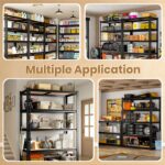 JD FRESH 3-Tier Adjustable Metal Storage Rack/36x18x18 Inch Boltless Shelving Unit/Standing Shelf Unit/Organizer for Home, Garage, Office/Heavy Duty Display Rack with Metal Frame (Black) - Image 9